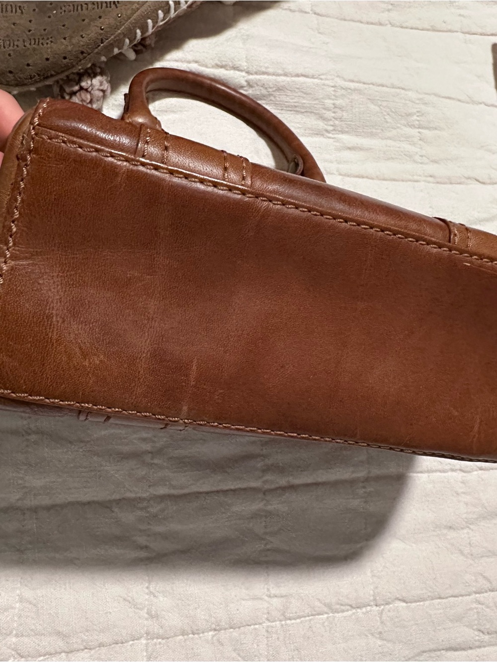 Frye Brown Leather Crossbody Bag with Top Handles - Picture 5 of 7